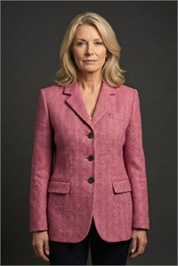  Ladies Classic Herringbone Jacket, Hot Pink