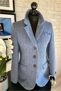 Ladies Classic Herringbone Jacket, Sky Blue
