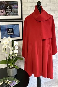 Ladies Wool and Cashmere Cape, Red