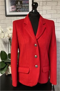 Ladies Wool and Cashmere Tailored Blazer, Scarlet