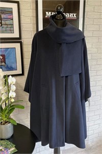 Ladies Wool and Cashmere Cape, Navy