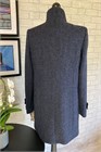 Ladies Herringbone Wool Funnel Neck Coat, Navy