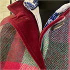 Harris Tweed Gilet, Cerise and Grey