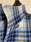 Ladies Tweed Funnel Neck Coat, Blues and White