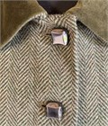  Ladies Herringbone Wool Swing Coat, Loden Green